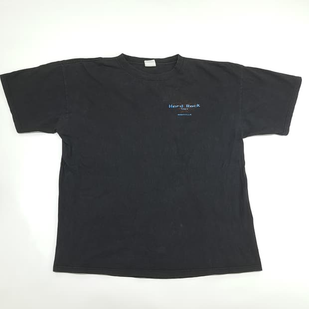 Co673 2XL 하드락 카페 Nashville 빈티지 블랙 반팔 티셔츠