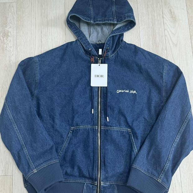 디올 코튼 데님 집업 자켓