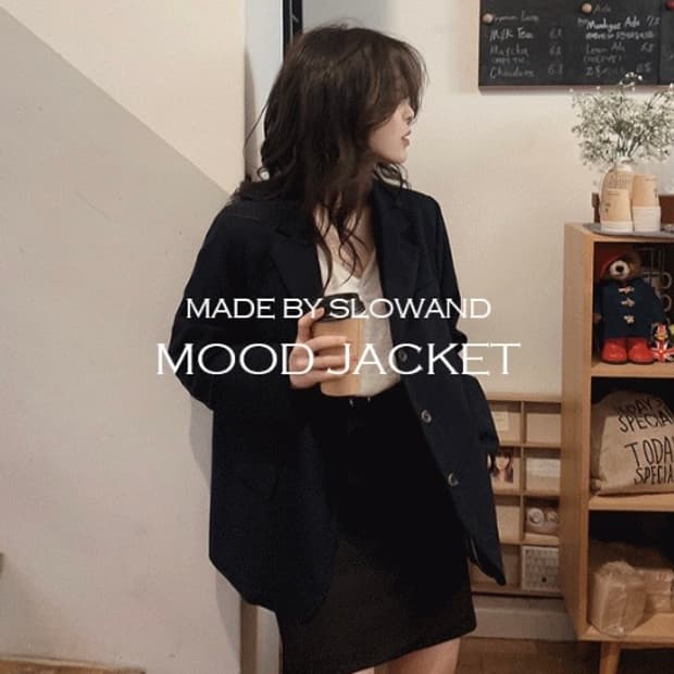 (미착용, 새상품) 슬로우앤드 made. 에디션 루즈핏 싱글자켓 네이비