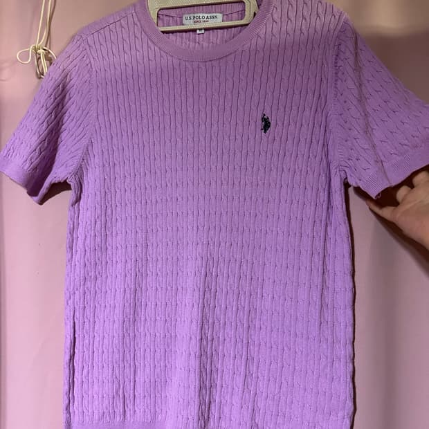 유에스 폴로 에센 보라 반팔 니트 폴로에센반팔 니트
