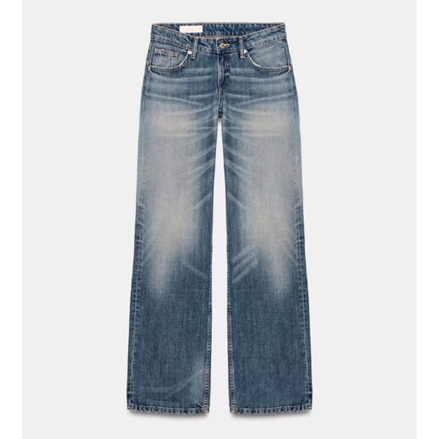 ZARA TRF 로우라이즈 와이드 레그 진