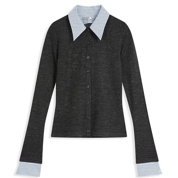 오픈와이와이 셔츠 레이어드 가디건 