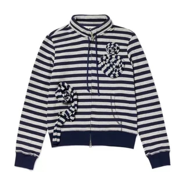 오픈와이와이 아플리케 집업 네이비