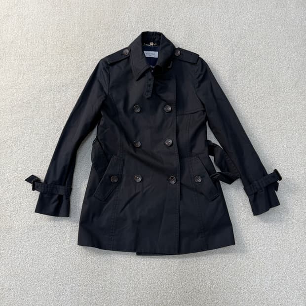 90 빈폴 블랙 트렌치 코트 0213T1