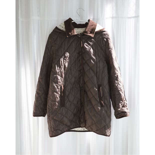 Flower brown quilting jacket