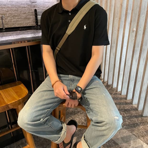 폴로 랄프로렌 pk 카라티 블랙 화이트포니