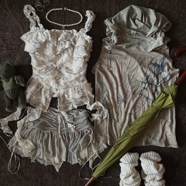 빈티지 여성 조끼 후드