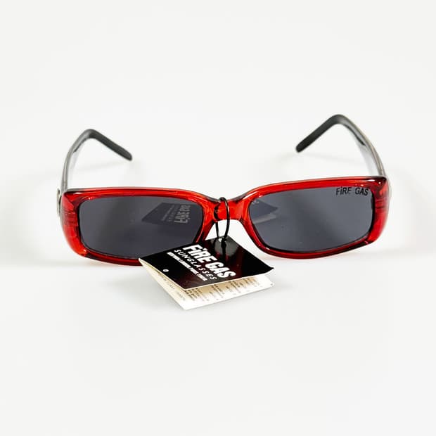90s FIRE GAS 레드 볼드 스퀘어 빈티지 선글라스