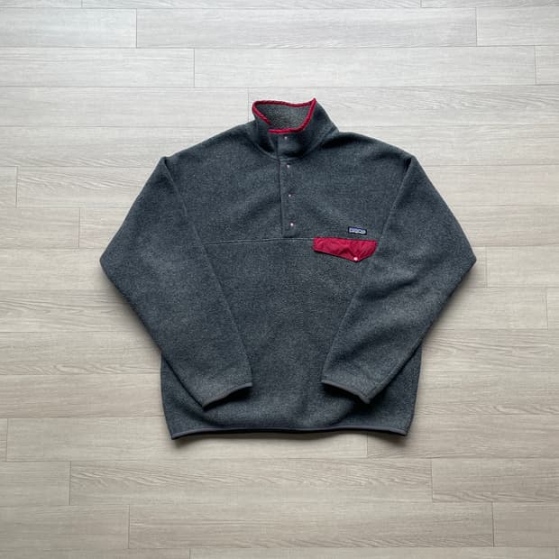 90s 파타고니아 신칠라 니켈 그레이 레드 플리스 patagonia