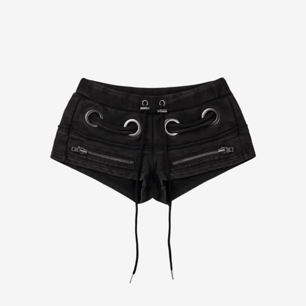 보니앤키예 아일렛 숏팬츠 워시드블랙