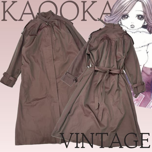 🤎나나깔 보라 트렌치 코트🤎 시크 일본 빈티지  롱 코트 