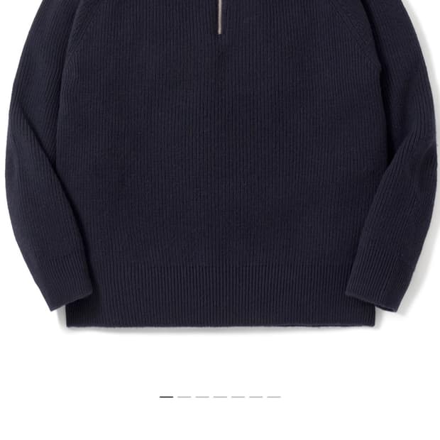 [1] 포터리 메리노울 하프집업 후드 니트 다크네이비  