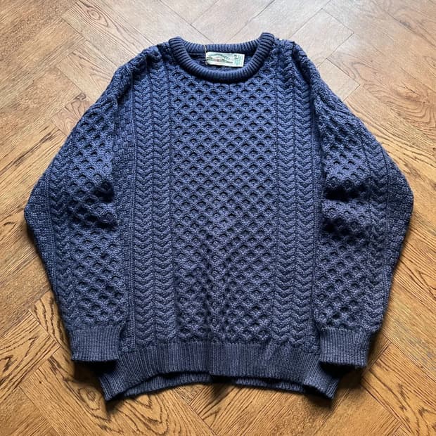 [2XL]90's Arancrafts 아일랜드제 피셔맨 아란 스웨터