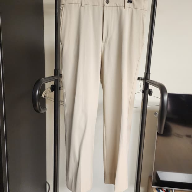 (86/34)타임옴므 아이보리 세미와이드 슬랙스