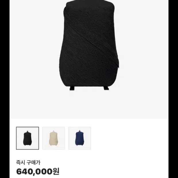 플리츠플리즈 이세이미야케 바이아스 플리츠 백팩 블랙
