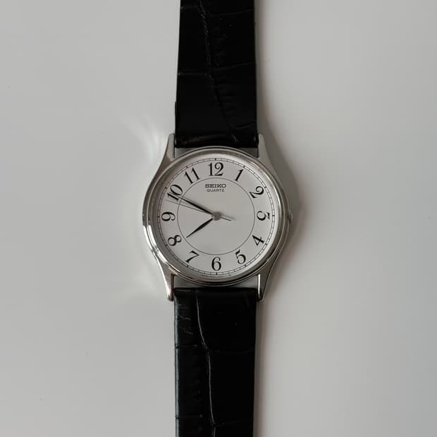 1980s Arabic Index Silver Quartz