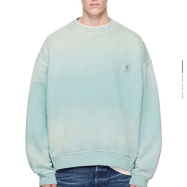 우영미 다잉 백로고 스웨트셔츠 그레이 - 25SS 46사이즈 팔아요