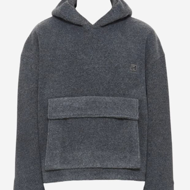 우영미 부클 후드 그레이