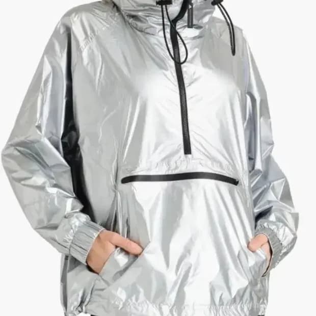 아디다스 스텔라맥카트니 실버 메탈릭 아노락 55반