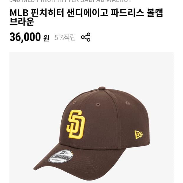 뉴에라 샌디에이고 볼캡 9FORTY
