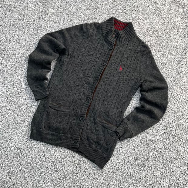 85 헤지스 케이블 니트 가디건 0320M