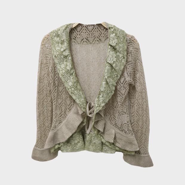 ANDROGYNE  레이스 프릴 가디건 63136