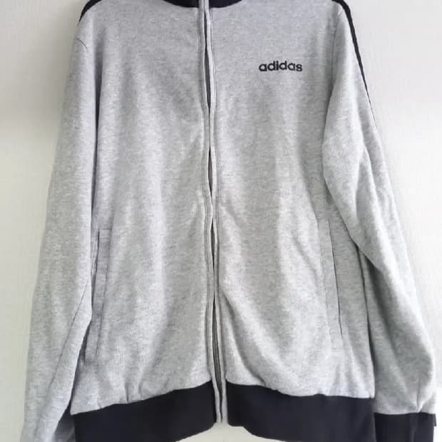 아디다스 희귀 그레이 블랙 트랙탑 저지 져지집업 110/XXL