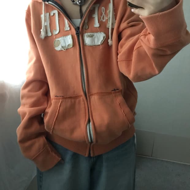 아베크롬비 오렌지 후드집업