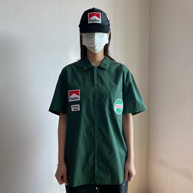 🏎️ [Peaches.] 피치스 드라이빙 힐즈 패치 워크 셔츠