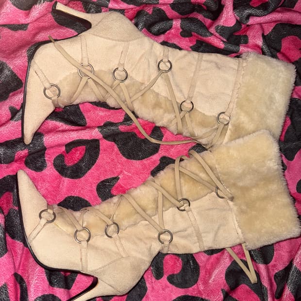 갸루 털 부츠 빈티지 230