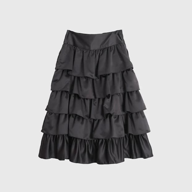 999휴머니티 새틴 러플 스커트 1(S) 사이즈