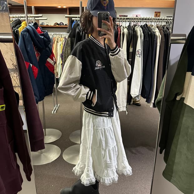 L)Betty Boop 빈티지 여성 바시티 자켓