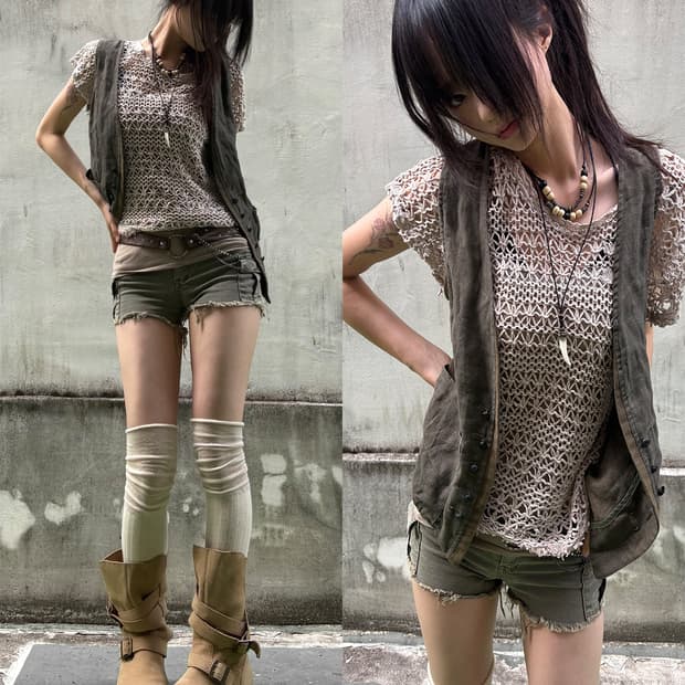 Fairy Grunge Double-Button Vest