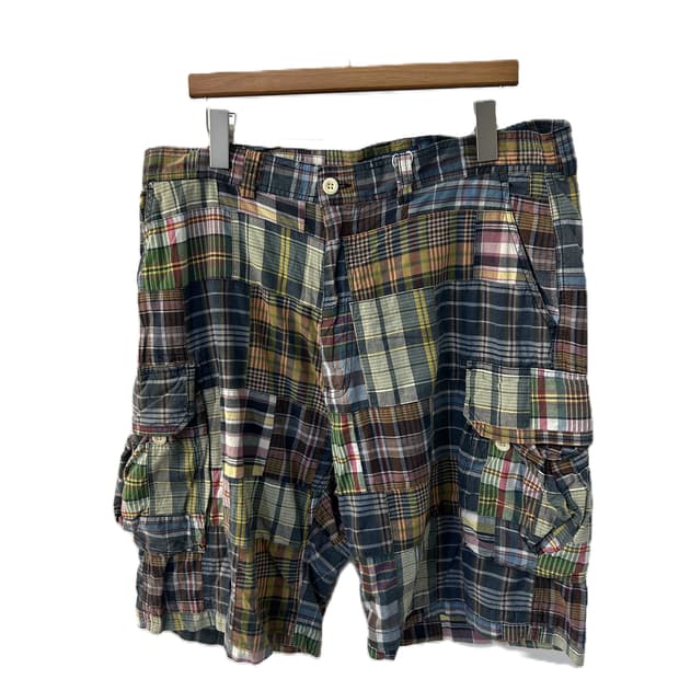 폴로 랄프로렌 패치워크 마드라스 카고 반바지