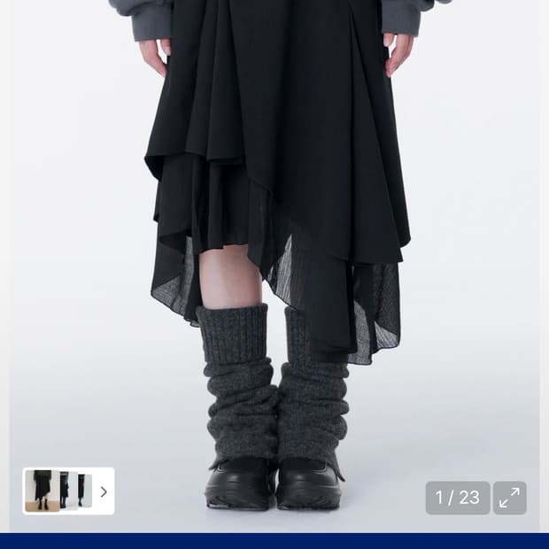 미세키서울 레이어드 스커트 블랙