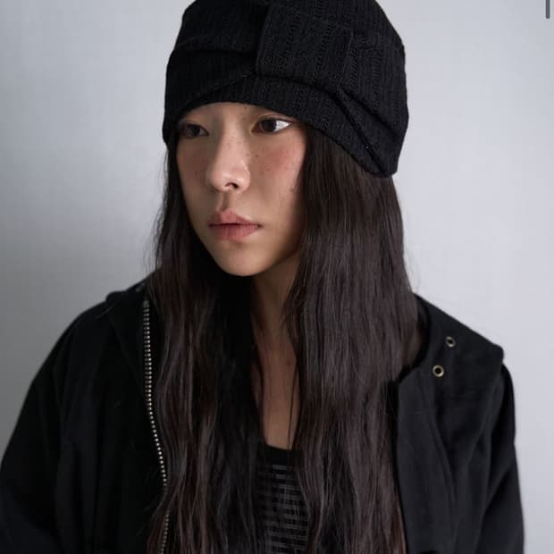 시오서울 리본니트 비니블랙