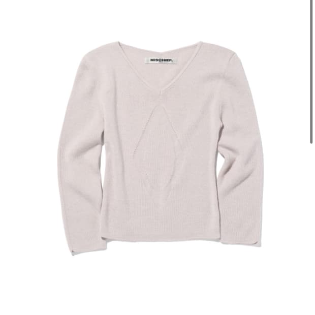 급처) 미스치프 롬버스 브이넥 니트 라이트핑크 S 새상품