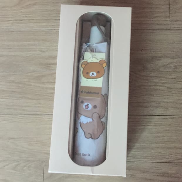 코구마 리락쿠마 산엑스 3단 자동 우산 코리락쿠마 키이로리토리 