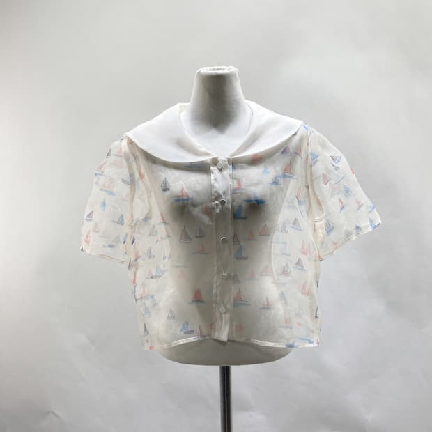 잇미샤 2022 오간자 프린트 블라우스 66 