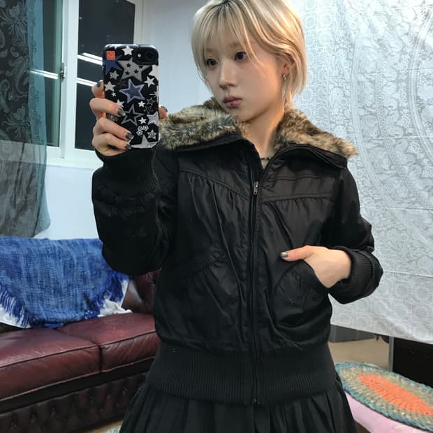 H&M 흐앤므 여성 양털 패디드 자켓 