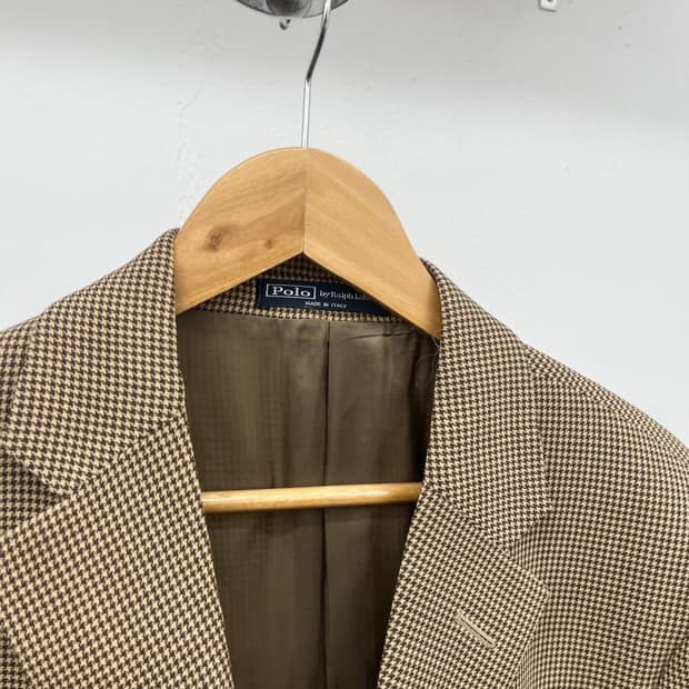 L) POLO HOUNDTOOTH WOOL / MOHAIR BLZER