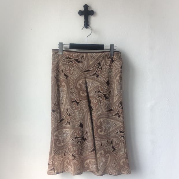 Ethnic pattern midi skirt