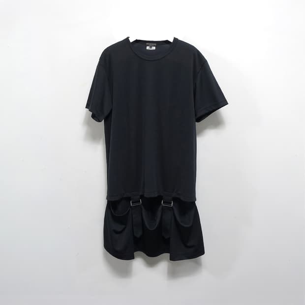 COMME DES GARCOS 벨트 루프 본디지 컷소우 티셔츠