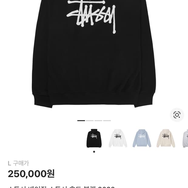 스투시 후드티 블랙 L 