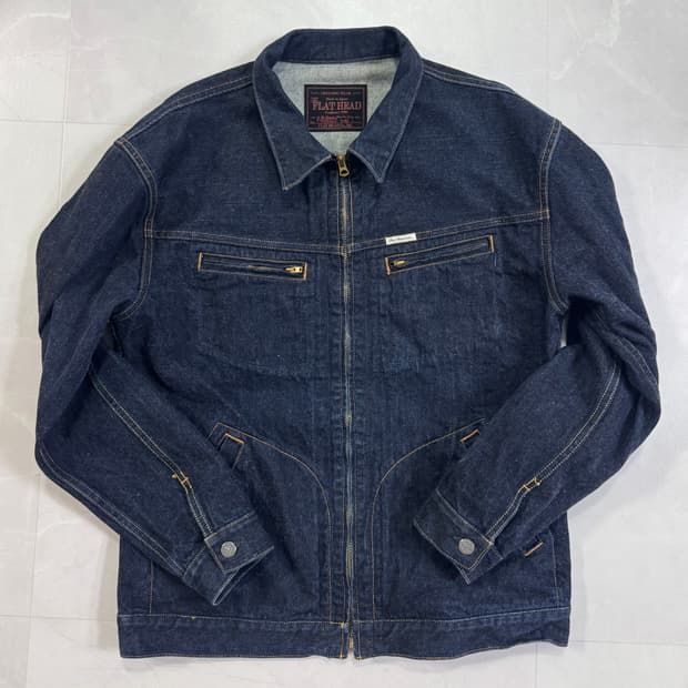 플랫헤드 바이커 워크 데님자켓 3xl 46사이즈