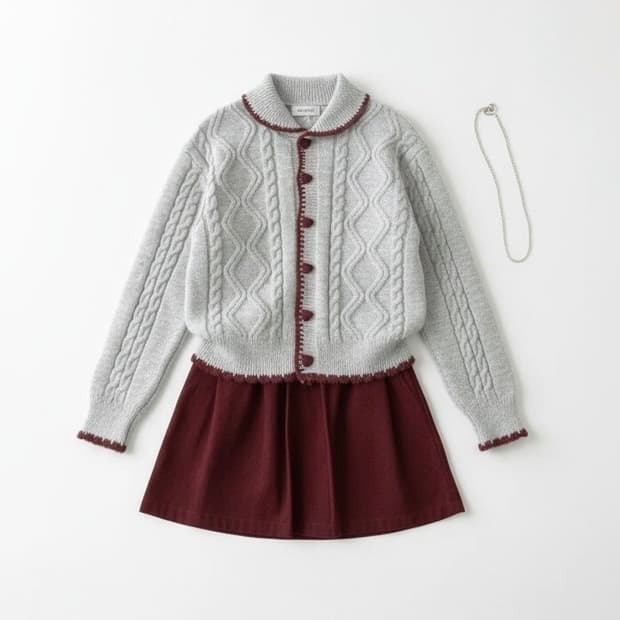 *카라넥 하트단추 니트 가디건