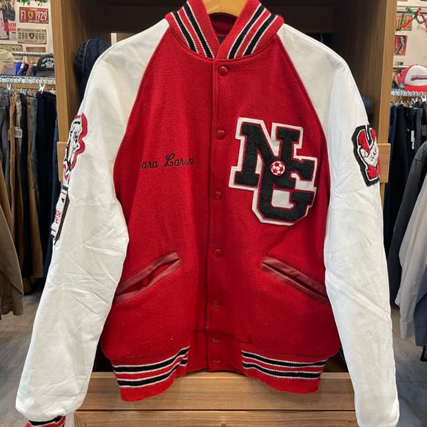 USA 빈티지 레더 바시티 자켓 B54