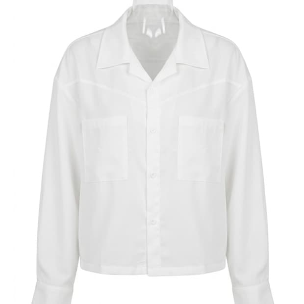 웨스턴st 크롭 오픈카라셔츠