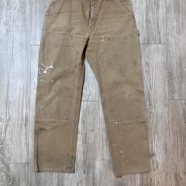 빈티지 칼하트 더블니 카펜터 팬츠 샌드 34