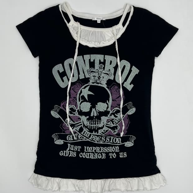 빈티지 y2k 레이스 반팔